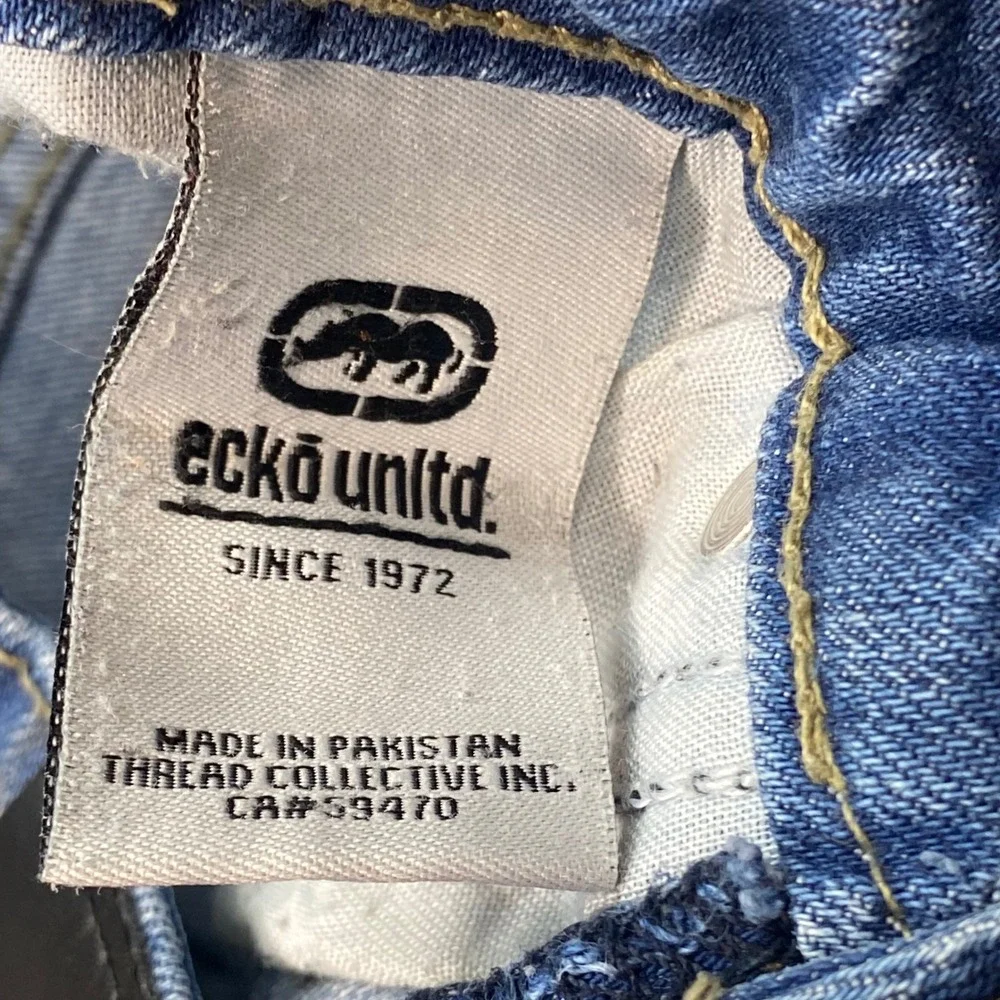 Ecko Unltd Jeans 29‎ Mens Light Wash Athletic Distressed Faded Streetwear Denim
